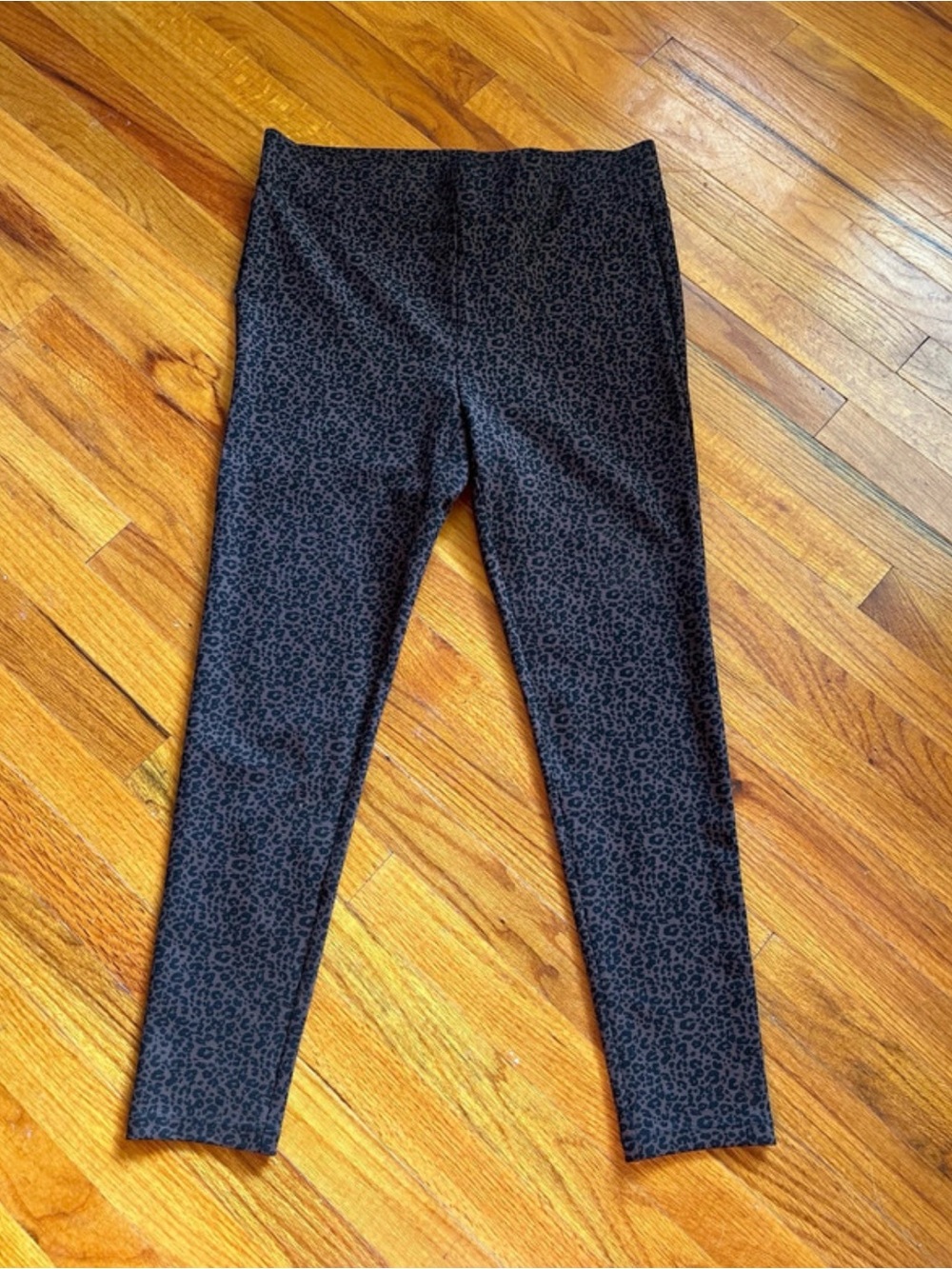 LOFT Black Leopard Ponte Leggings